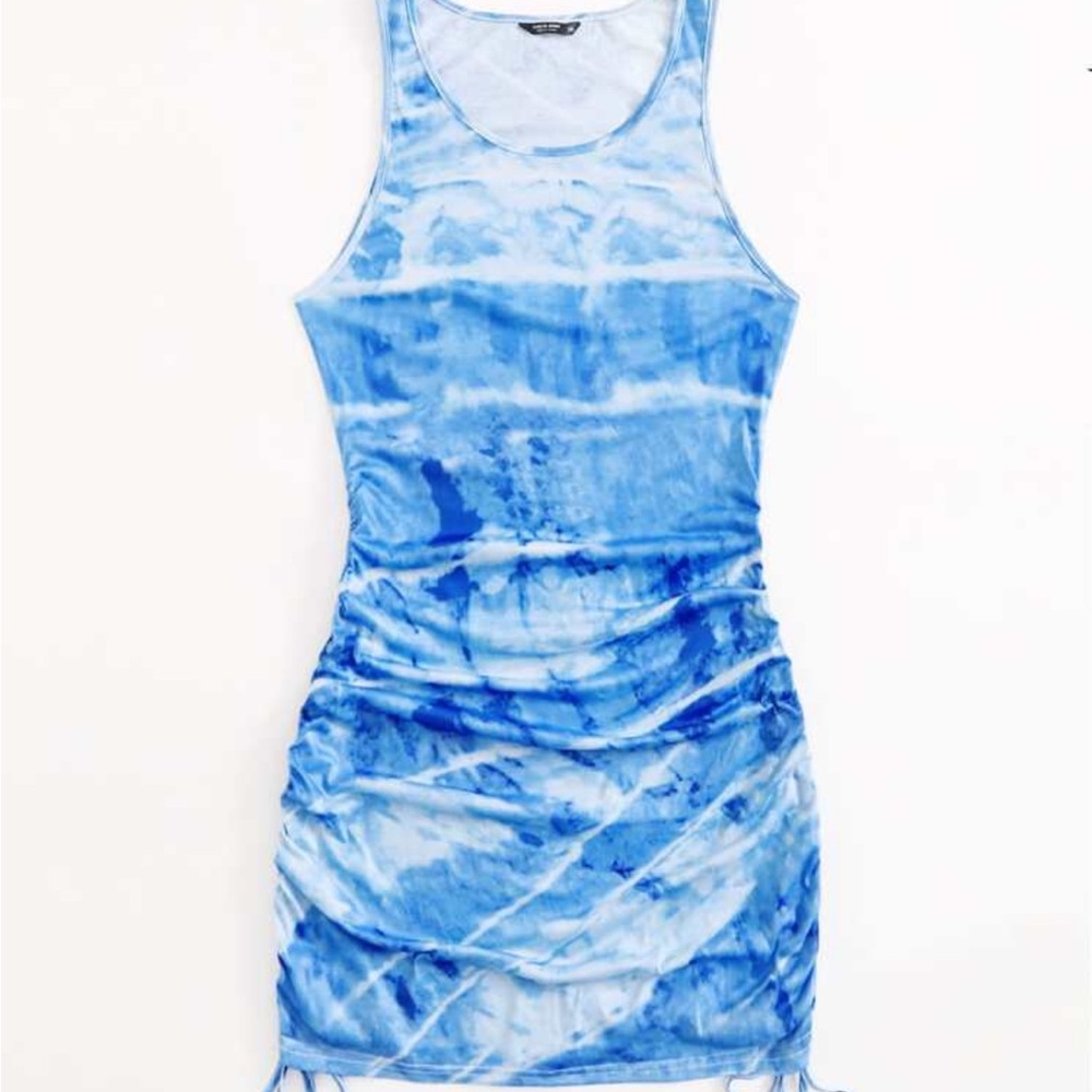 NWOT SHEIN Plus Drawstring Side Tie Dye Tank Dress Size 3XL